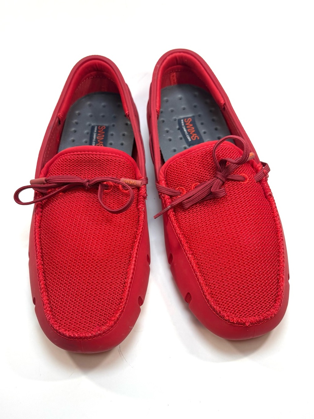 Swims Men's Red Mesh Slip-On Driving Loafers | 7